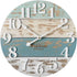 Waltham Real Wood Wall Clock, 10.8 inch, Battery Operated, Coastal Blue/White Finish - Made from Real Wood not Particle Board or MDF- 100% Real Wood!