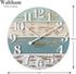 Waltham Real Wood Wall Clock, 10.8 inch, Battery Operated, Coastal Blue/White Finish - Made from Real Wood not Particle Board or MDF- 100% Real Wood!