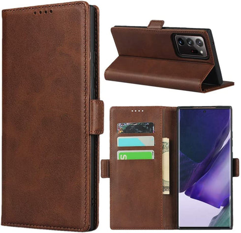SunYoo for Samsung Note20 Ultra/Note20 Ultra 5G Case,Leather Wallet Case Magnetic Closure Stand Holder Cover with Card Slots/Cash Compartment for Galaxy Note20 Ultra/Note20 Ultra 5G-Dark Brown