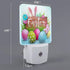 Happy Easter Plug in LED Night Light Automatic Dusk to Dawn Sensor Wall Decorative for Bright Bathroom Bedroom Kids Room Hallway