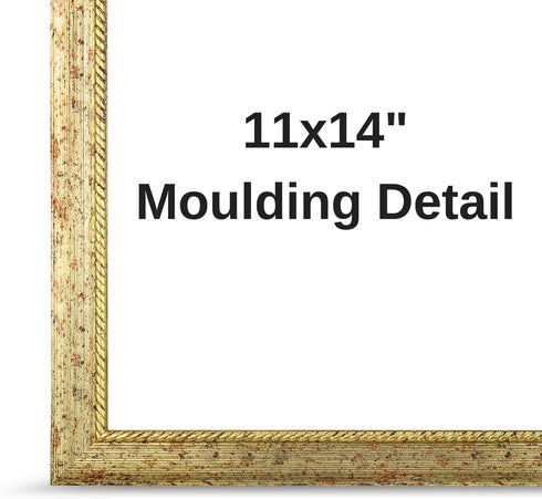 Icona Bay 11x14 Gold Picture Frame, Baroque Style Photo Frame 11 x 14, Wall Mount or Table Top, Regency Collection