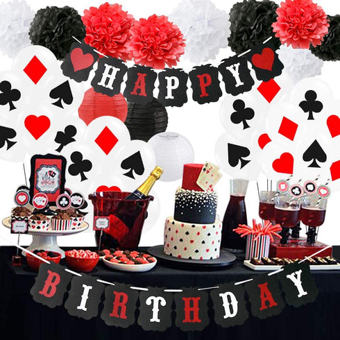 Poker Birthday Party Decorations/Poker Theme Party Supplies Casino Party Decoration Supplies Casino Theme Party,Las Vegas Themed Parties,Casino Night,Casino Birthday D©co/Women 40th/50th Birthday