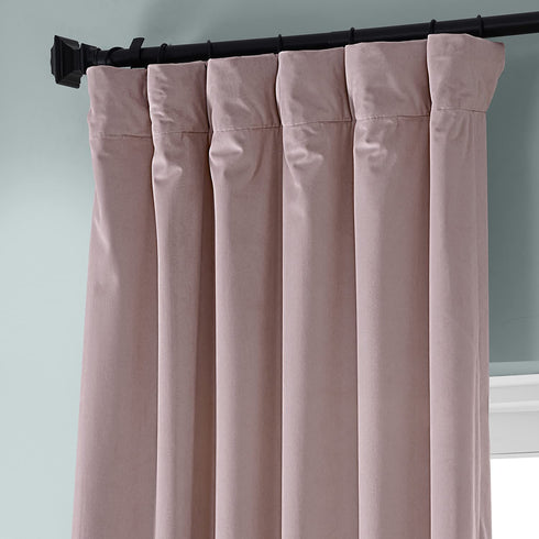 HPD Half Price Drapes VPYC-161207-84 Plush Velvet Curtain (1 Panel), 50 X 84, Ballet Pink