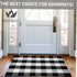 Breezsisan Black and White Layering Doormat Rug 2x4.3 ft. Cotton Woven Buffalo Plaid Outdoor Indoor Runner Rug, Hand-Woven Washable Carpet for Front Porch, Kitchen, Farmhouse, Entryway