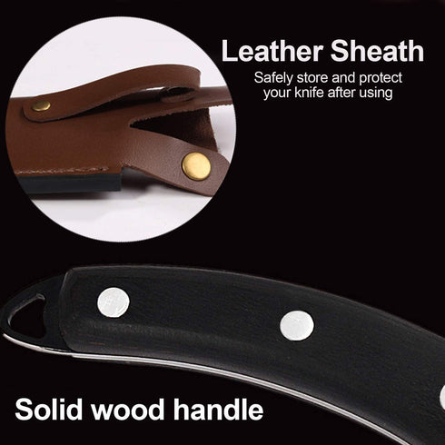 CACHIL Butcher Boning Knife Hand Forged Full Tang Kitchen Chef Meat Cleaver Knives with Sheath for Meat Cutting, BBQ, Camping, Outdoor (Black)
