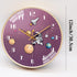 QINFIEY 12 Inch Silent Movement Kids Wall Clock, Non Ticking Children Round Wall Clock Battery Operated Space Travel Style Decor Children Clock for Home School Girls Bedroom Living Room (Pink)