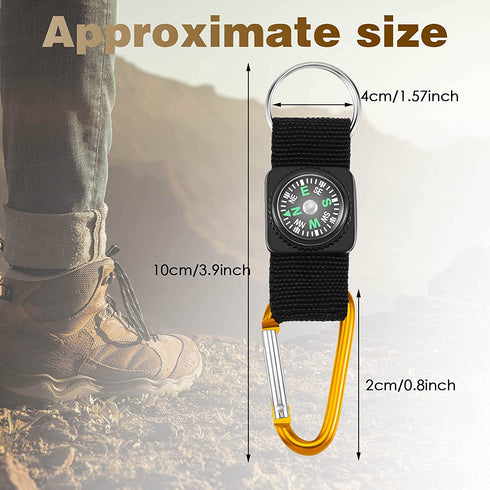 28 Pieces Compass Keychain Belt Clips Toy Compass Metal Buckle Keychains Mini Compass Keychain Clip Outdoor Boys Girls Toy Adventure Camping Party Favors Accessories for Scouts Present