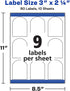 Avery Arched Labels with Sure Feed for Laser Printers, Water Resistant, 3" x 2.25", 90 Labels (22809)