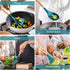TeamFar 12Pcs Kitchen Cooking Utensils Set, Silicone Kitchen Gadgets Utensil Set for Nonstick Cookware with Wooden Handle, Spatula Spoon Turner, Non-Toxic & Non-Stick, Heat-Resistant, Blue