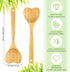 2 Pieces Heart Shaped Bamboo Spoon Set for Valentine's Day, 12.2 Inch Long Handle Wooden Kitchen Utensils Wooden Serving Mixing Spoon for Cooking Baking Stirring