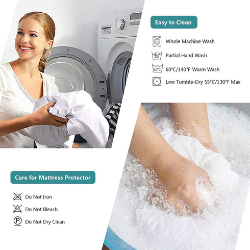 Mattress Protector Full Size Waterproof Mattress Cover Soft Breathable Noiseless Full Mattress Protector Bed Cover Deep Pocket for 6-15" Pad - Machine Washable Vinyl Free (Full)