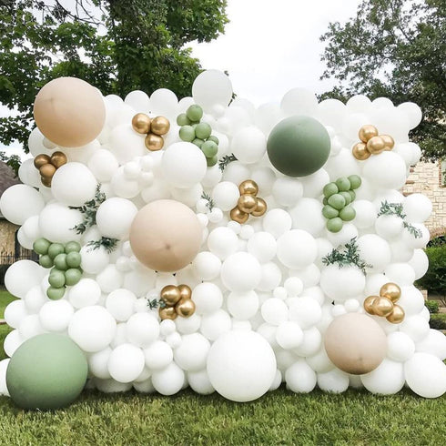 ZHIREPYU White Balloon Garland Arch Kit,100 Pack White Balloons 12inch 5inch,Matte White Latex Balloon Arch Kit for Baby Shower Birthday Wedding Graduation Party Decorations Supplies