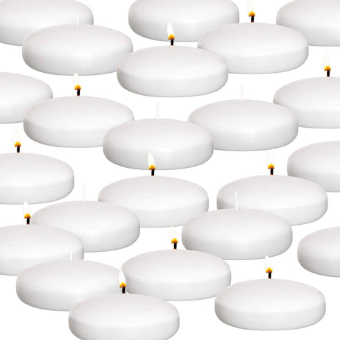 Royal Imports 10 Hour Floating Candles, 3 White Unscented Dripless Wax Discs, for Cylinder Vases, Centerpieces at Wedding, Party, Pool, Holiday (12 Set)