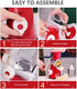 Ancevsk Manual Rotary Cheese Grater - Round Vegetable Slicer with 3 Interchangeable Blades for veggie, Nuts, Fruit ?Red?