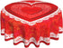Valentines Day Tablecloth Round 60 inch Wrinkle Free Red Romantic Love Heart Tablecloth Suitable for Kitchen Decorantion / Indoor and Outdoor Dining Table / Party / Picnic