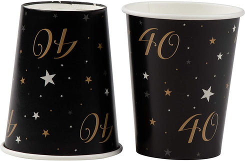 40th Birthday Party Bundle, Includes Plates, Napkins, Cups, and Cutlery (24 Guests,144 Pieces)