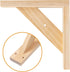 Purife 7 inch Solid Wall Mount Wood Shelf Bracket (Pack of 2) - Hand Made Wooden Shelf Support Brace, Wood Brace, Floating Shelf Supports, Wall Sconce Pendent Lamp Hanging Kit Include Mounting Screws