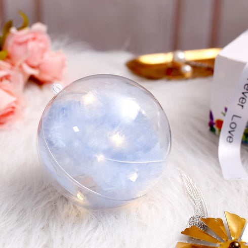 AMS 10pcs Christmas DIY Clear Thickeness Acrylic Fillable Balls, Plastic Clear Plastic Ornaments Balls Fillable Wedding Party Decor for Wedding,Thanksgiving,Party(4.72˜™, Clear)