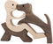 Handmade Wood Decor Sculptures, Sitting Man and Dog Statue, Carved Creative Home Office Gift Decoration Natural ECO Friendly