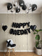 Happy BAEDAY Black Balloon Kit | Valentines Day Balloons | Anniversary Decorations | Best Black Balloons For Him | 16" XO Letter Balloons | Foil & Confetti Balloons | Black Heard Balloons