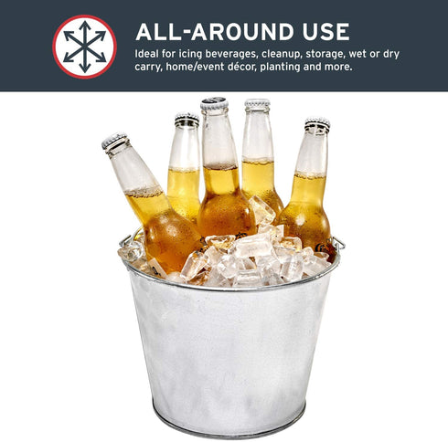 Galvanized Steel Pail, 5-Qt.