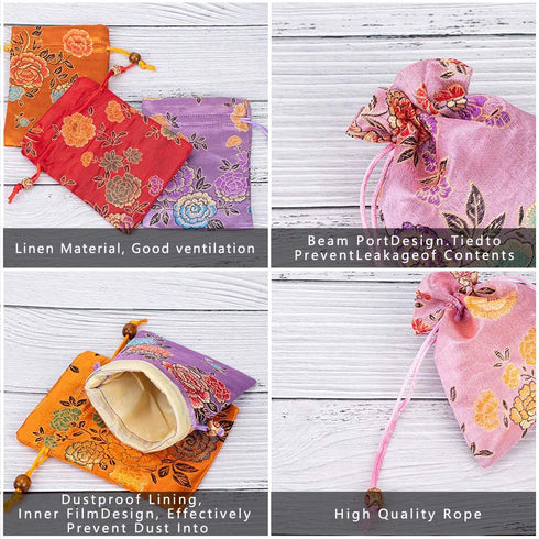 PH PandaHall 9 Color Satin Gift Bags, 5.5"x4.3" Advent Calendar Bags Peony Wedding Favors Bag Drawstring Pouches Coin Purse Gift Bag for Christmas Wedding Favors Baby Shower Candy Jewelry Bags