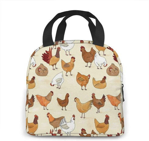 antspuent A Brood of Chickens Lunch Bag for Women Girls Kids Insulated Picnic Pouch Thermal Cooler Tote Bento Large Meal Prep Cute Bag Big Leakproof Soft Bags for Lunch Box, Camping, Travel, Fishing