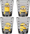 Silver Buffalo Minions Despicable Me Mug Shot 4 Pack Mini Glass Set, 1.5 Ounces