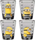 Silver Buffalo Minions Despicable Me Mug Shot 4 Pack Mini Glass Set, 1.5 Ounces