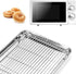 Bastwe Baking Sheet and Cooling Rack Set, Stainless Steel Commercial Grade Cookie Sheet and Rack Set, 12.5 x 10 x 1 inch, Healthy & Nontoxic & Rustproof & Easy Clean & Dishwasher Safe