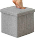 RONSTA Storage Ottoman, Foldable Cube Ottoman with Storage for Children, Foot Rest, Cloth Foot Stools and Ottomans with Memory Foam and Faux Linen Seat 12"X12"X12"(Linen-Gray)