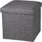 NISUNS OT01 Linen Folding Storage Ottoman Cube Footrest Seat, 12 X 12 X 12 Inches (Linen Gray)