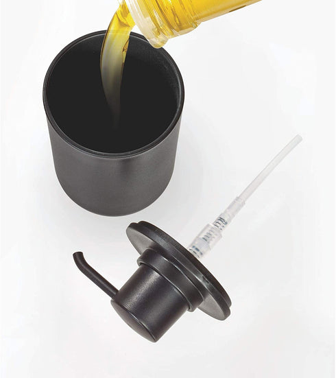 iDesign Cade Plastic Pump, Liquid Soap Dispenser Holds 12 Oz. for Bathroom, Kitchen Sink, Vanity, Matte Black