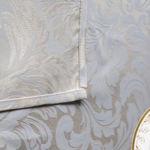 Tektrum 70 X 70 inch Square Damask Jacquard Tablecloth Table Cover - Waterproof/Spill Proof/Stain Resistant/Wrinkle Free/Heavy Duty - Great for Banquet, Parties, Dinner, Kitchen, Wedding (Beige)