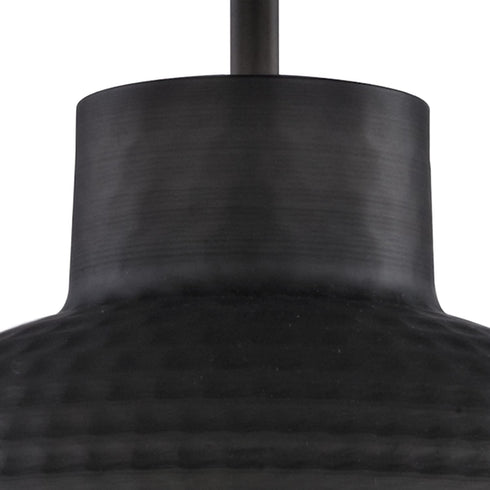 Westinghouse Lighting Oil Rubbed Bronze 6309900 One-Light Indoor Pendant, Hammered Finish and Metal Shade with Gold Interior