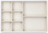 Richards Homewares Stackable Jewelry Storage Organizer Tray, 8-Compartment without Ring Holder, White