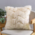 SODCOFT Luxury Wave Pattern Fur Throw Pillow Covers Cushion Covers Soft Decorative Pillowcase for Couch Sofa Bed Car,Beige 16 x 16 Inches