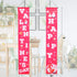 Boao 2 Pieces Valentine's Day Banners Valentine Door Porch Signs Hanging Heart Streamers Pink Valentine's Day Wall Decoration Party Supplies for Valentine's Day Indoor Outdoor Use
