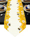 Granbey Bees Table Runners Yellow Honey Bee Daisy Flower Honeycomb Farmhouse Decorations Table Runner for Home Kitchen Dinner Party Or Indoor and Outdoo Decor 13x70 Inches Long
