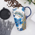 Ceramic Mug with Lid and Handle,17oz. Tall Coffee Cup for Home,Party and Birthday,Blue Flower