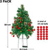 OBABA 2 Pack 30 Inch Outdoor Pathway Christmas Trees Battery Operated Pre-Lit Artificial Tree Decoration with 60 LED Lights,Holiday Décor for Porch,Driveway,Red Berries,Pine Cones,Red Ball Ornaments