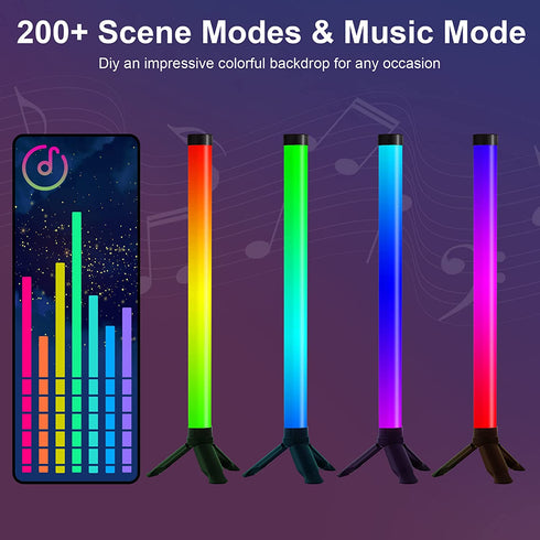 Smart RGB Gaming Lights That Sync with Music, RGB Lights Bar Ambient Lighting Kit, Led RGB Desk Light with 200+ Scene Modes, Dimming Bluetooth Color led Light bar for Room, PC, TV, Gaming Desk