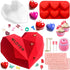 Heart Silicone Molds Chocolate Breakable Heart Mold Diamond Heart Shaped Candy Molds w/ Cupcake Liners Wooden Hammer Number Letter Molds for Chocolate Baking-Gifts for Birthday Anniversary Wedding