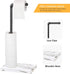 MOOACE Industrial Toilet Paper Holder Stand, Paper Pipe Tissue Roll Tower Holder for Bathroom, Washroom White Gray