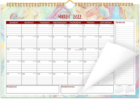 2022 Calendar - Wall Calendar 2022, 15"×10.5" Large Wall Calendar Hanging Monthly Calendar Planner with Large Blocks, Twin-Wire Binding, Perfect for Planning and Organizing