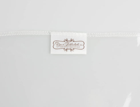 Yourtablecloth Clear Vinyl Tablecloth Heavy Duty 6 Mil Table Cloth (60? x 108? Oblong) Tablecloth Easy to Clean and Highly Durable Comes in White Hemmed Border