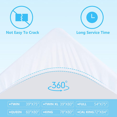 King Mattress Protector Waterproof Breathable Noiseless Mattress Cover, Premium Soft Bed Cover with Deep Pocket Fits Up to 21", Cotton Terry Machine Washable Mattress Protector