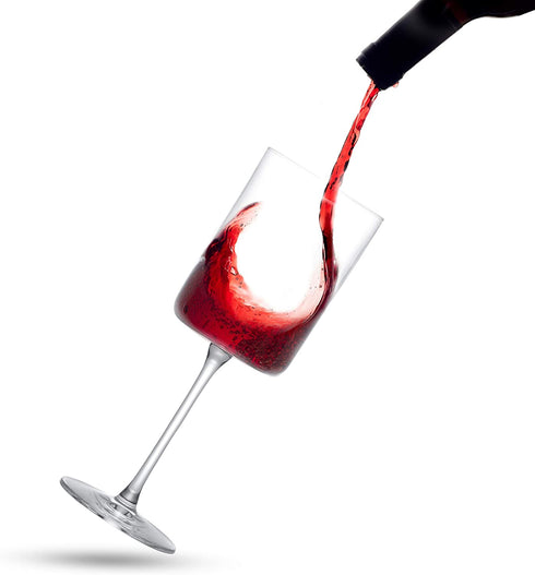 JoyJolt Red Wine Glasses Claire Collection Set of 2 Large Wine Glasses 14-Ounce Crystal Wine Glass Set Ultra-Elegant Design with Wide Rims Ideal for Special Occasions, Home Bar