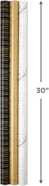 Hallmark Premium Wrapping Paper Bundle with Cut Lines on Reverse - Marble, Sparkly Black, Antiqued Marigold (3-Pack: 85 sq. ft. ttl.) for Christmas, Graduations, Birthdays, Weddings, Bridal Showers