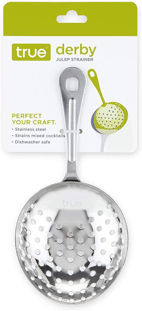 True Derby Julep Strainer, Metallic, 5.9", Multicolor